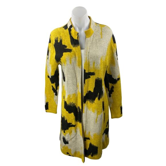 2ndday 100% Wool Women's Multicolor Open Front Long Sleeve Coat Jacket Size S - Picture 1 of 5